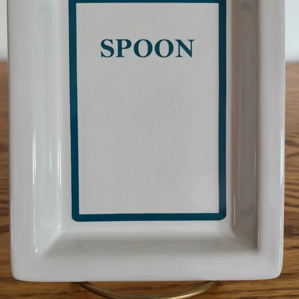 Mainstays Ceramic Rectangular Spoon Rest Utensil Holder Kitchen Stove Countertop